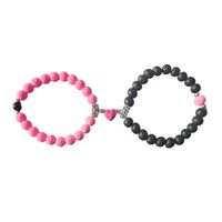Pulseras Pareja Corazón Iman Volcánica Regalo Amor Valentin