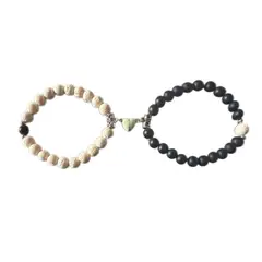 GENERICO - Pulseras Pareja Corazón Iman Volcánica Regalo Amor Valentin