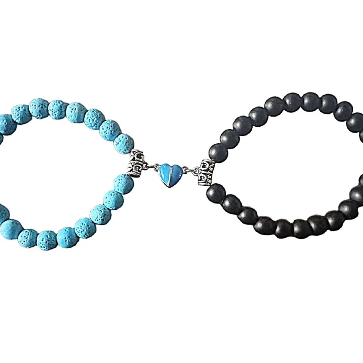 GENERICO - Pulseras Pareja Corazón Iman Volcánica Regalo Amor Valentin