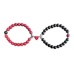 GENERICO - Pulseras Pareja Corazón Iman Volcánica Regalo Amor Valentin