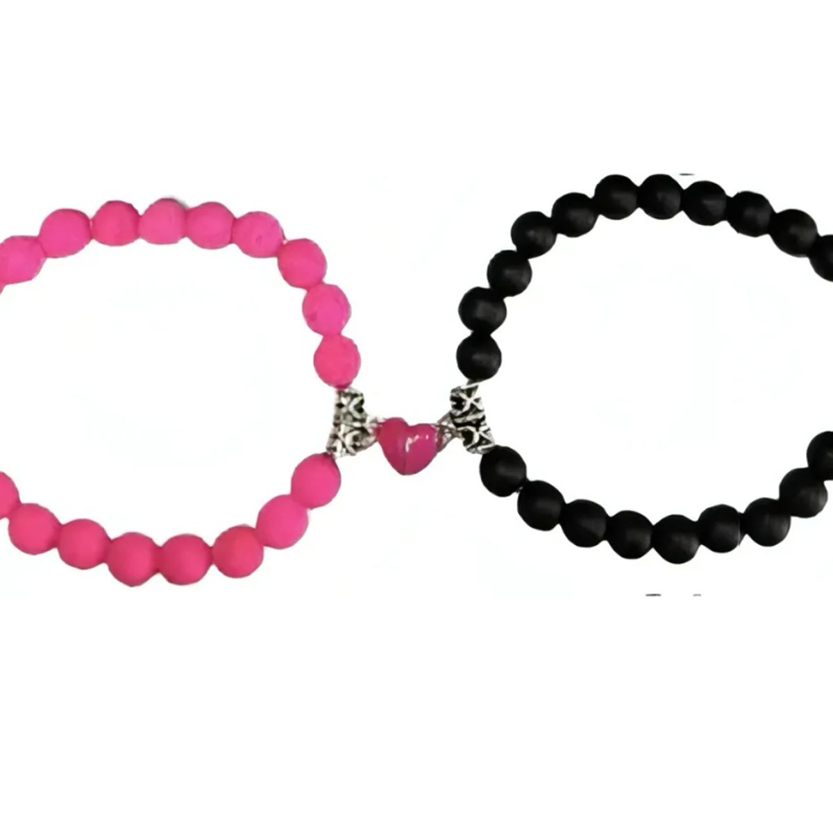 GENERICO - Pulseras Pareja Corazón Iman Volcánica Regalo Amor Valentin