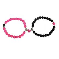 Pulseras Pareja Corazón Iman Volcánica Regalo Amor Valentin