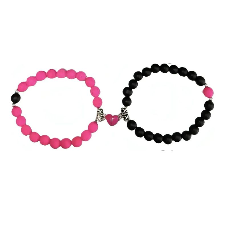 GENERICO - Pulseras Pareja Corazón Iman Volcánica Regalo Amor Valentin