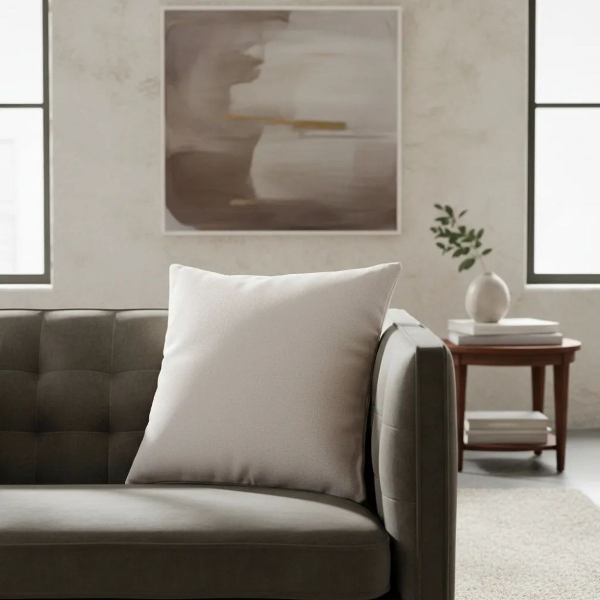 GENERICO - Funda de Cojín 45x45cm - Lino Cullen Premium Beige