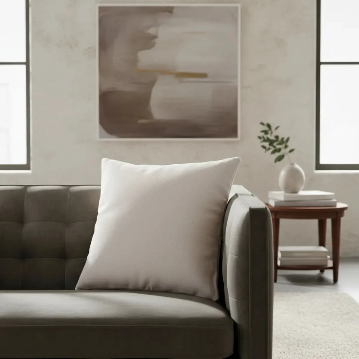 GENERICO - Funda de Cojín 45x45cm - Lino Cullen Premium Beige