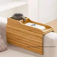 GENERICO - Organizador reposabrazos sofá bambú portavasos lateral