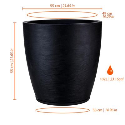 Imagen 2 del producto MACETERO CEMENTO AMSTERDAM 55CM ALTO CON PLATO