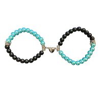 Pulsera Pareja Imán Corazon Perlas Regalo Amor San Valentín