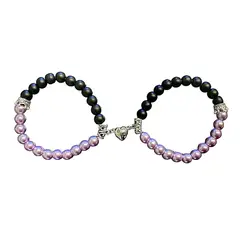 GENERICO - Pulsera Pareja Imán Corazon Perlas Regalo Amor San Valentín