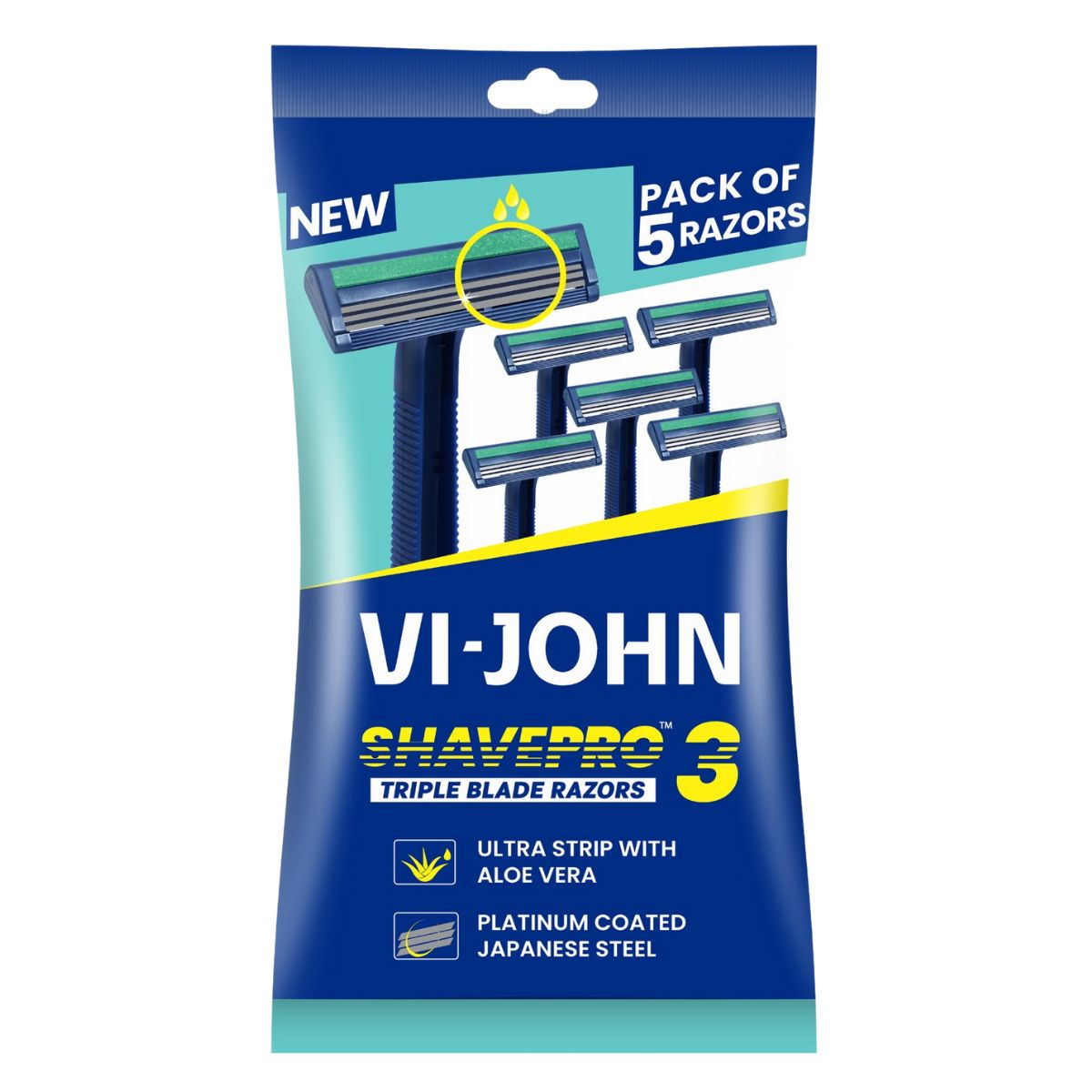 VI JOHN - Vi-John Maquina de Afeitar Desechable Aloe Vera X 5 Triple Hojilla