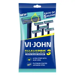 VI JOHN - Vi-John Prestobarba Desechable Aloe Vera X 5 Triple Hojilla