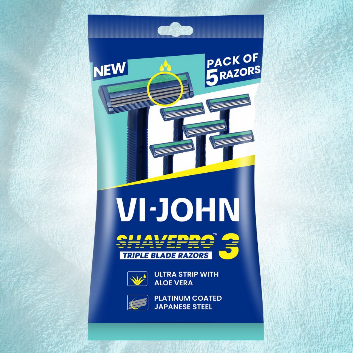 VI JOHN - Vi-John Maquina de Afeitar Desechable Aloe Vera X 5 Triple Hojilla