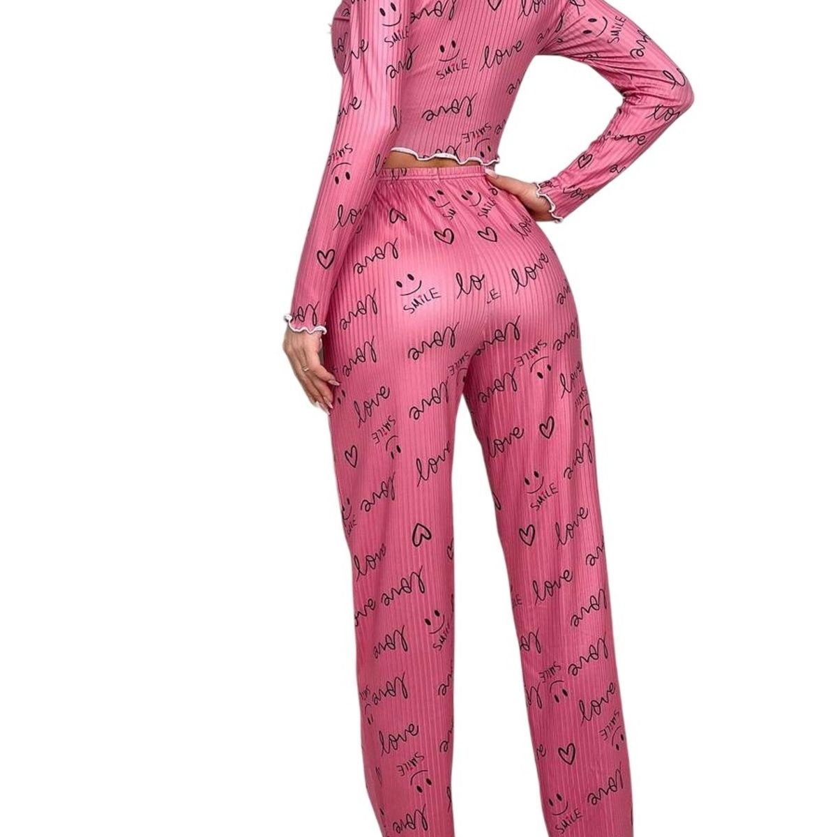 GARSIL - Conjunto Pijama Mujer Polera Y Pantalon Largo - Diseño Love