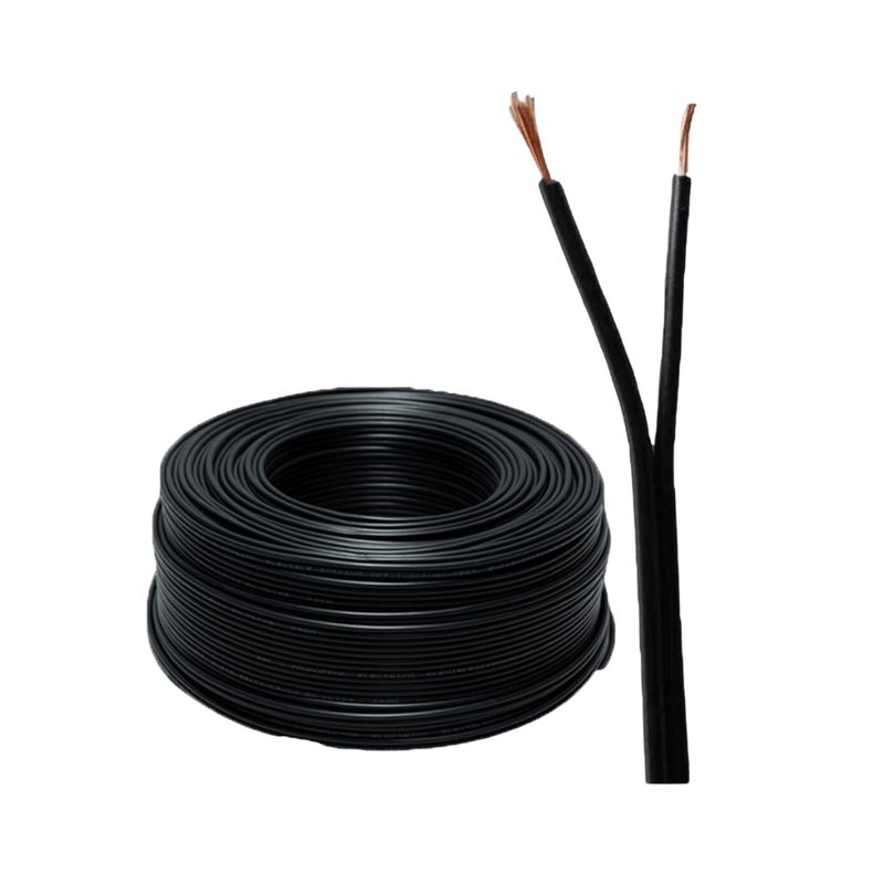GENERICO - Cable SPT (Paralelo) 2X20 AWG Negro - Rollo 100 Mts