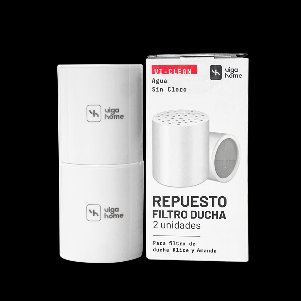 VIGAHOME - Pack 2 Repuestos filtro de ducha Alice - Elimina Cloro y minerales