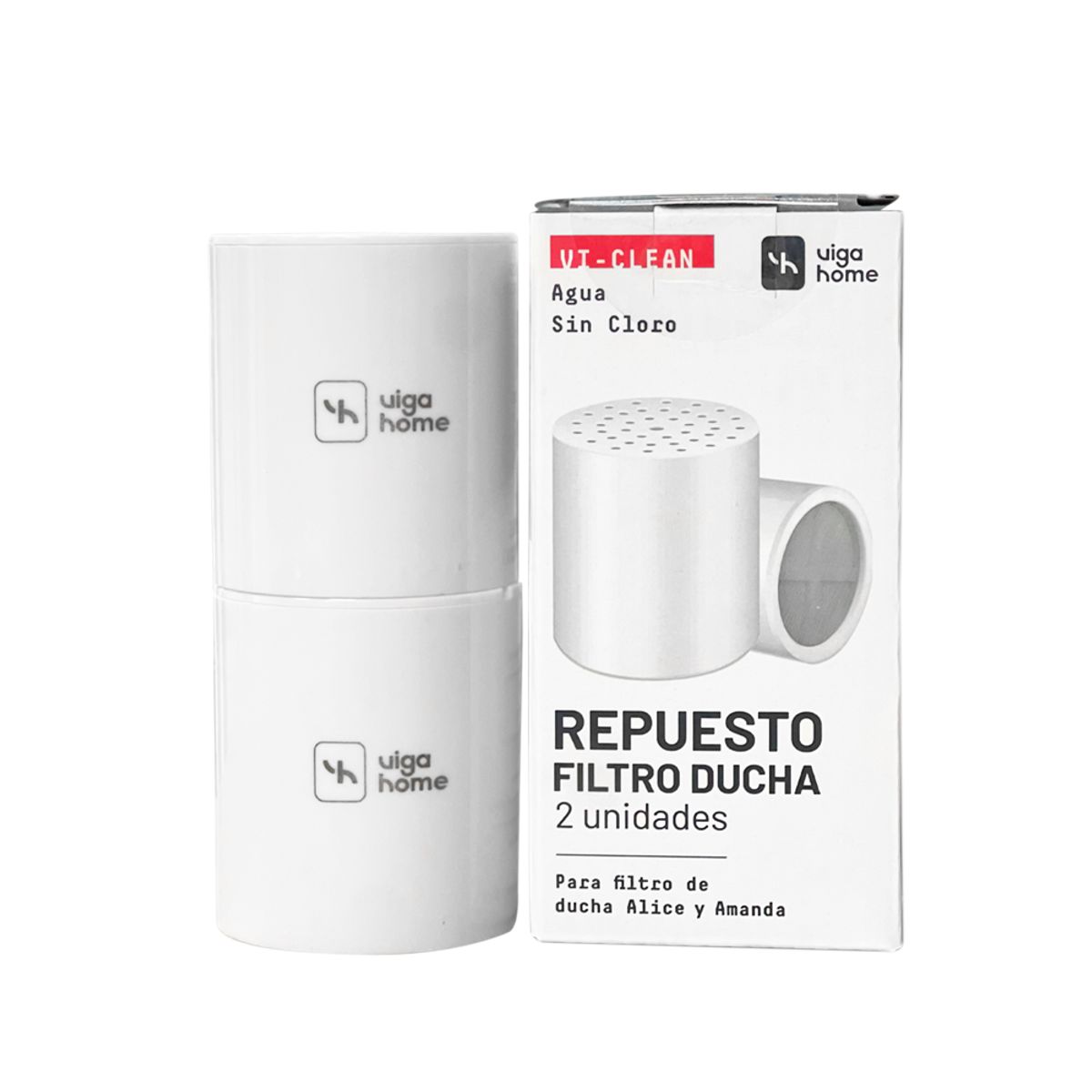 VIGAHOME - Pack 2 Repuestos filtro de ducha Alice - Elimina Cloro y minerales