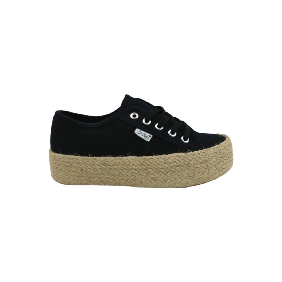 HERIEL - Zapatilla Negra Textil Mujer