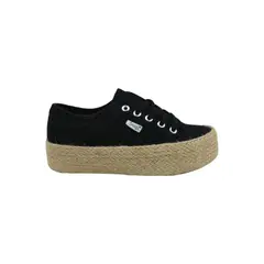 HERIEL - Zapatilla Negra Textil Mujer