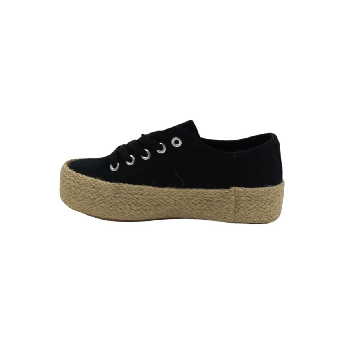 HERIEL - Zapatilla Negra Textil Mujer
