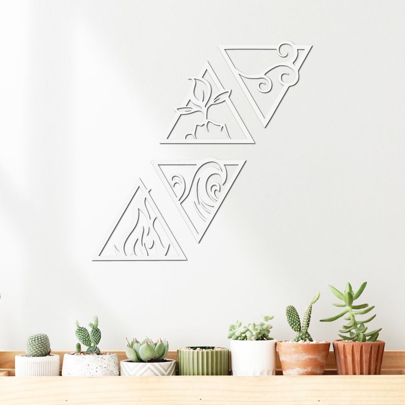 ELAB PROPIA - Set 4 Cuadros Elementos de la Naturaleza 30cm c.u. Madera Fun Republic