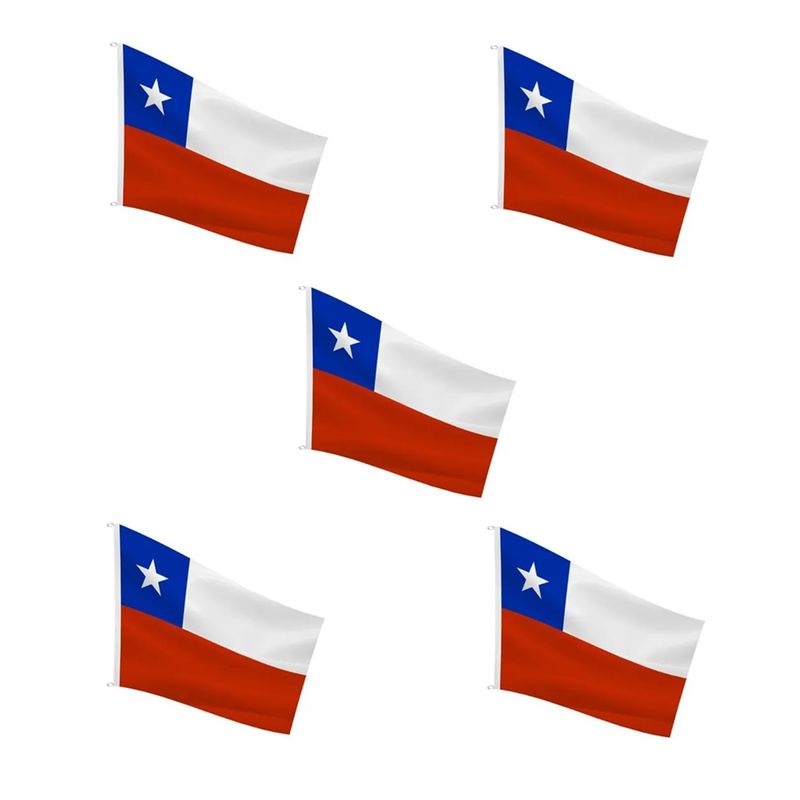 GENERICO - X10 Bandera Chile Chilena Banderas Bordada Reforzada 90 X 60 Cm
