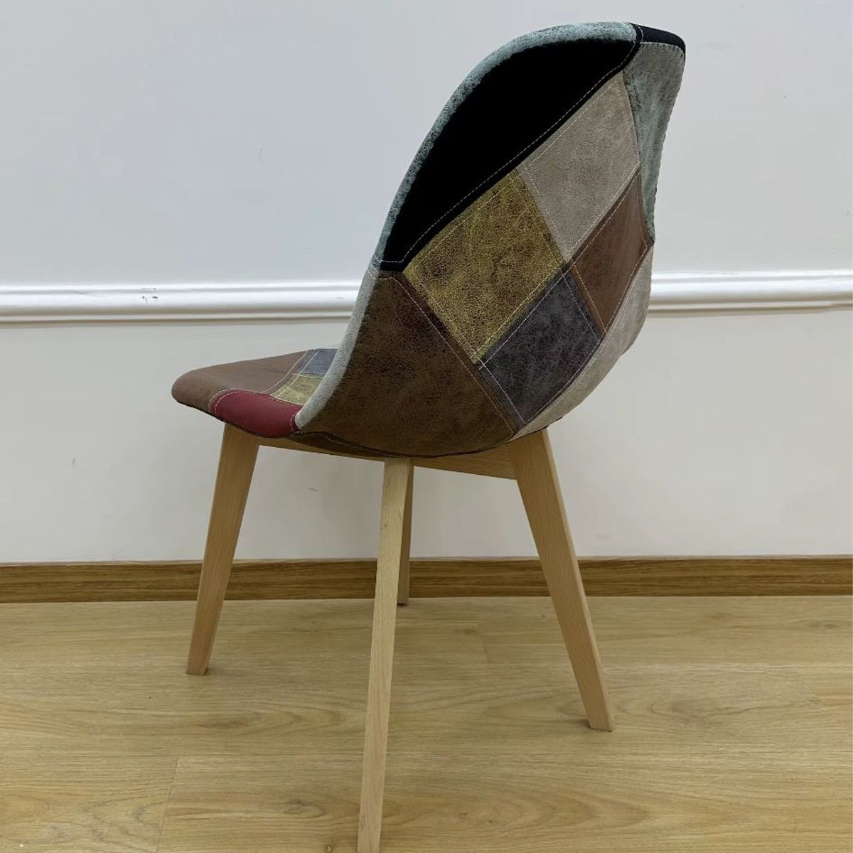 HABITA2 CHILE - Pack de 4 Silla Patch Wood Cuero - Vintage Claro