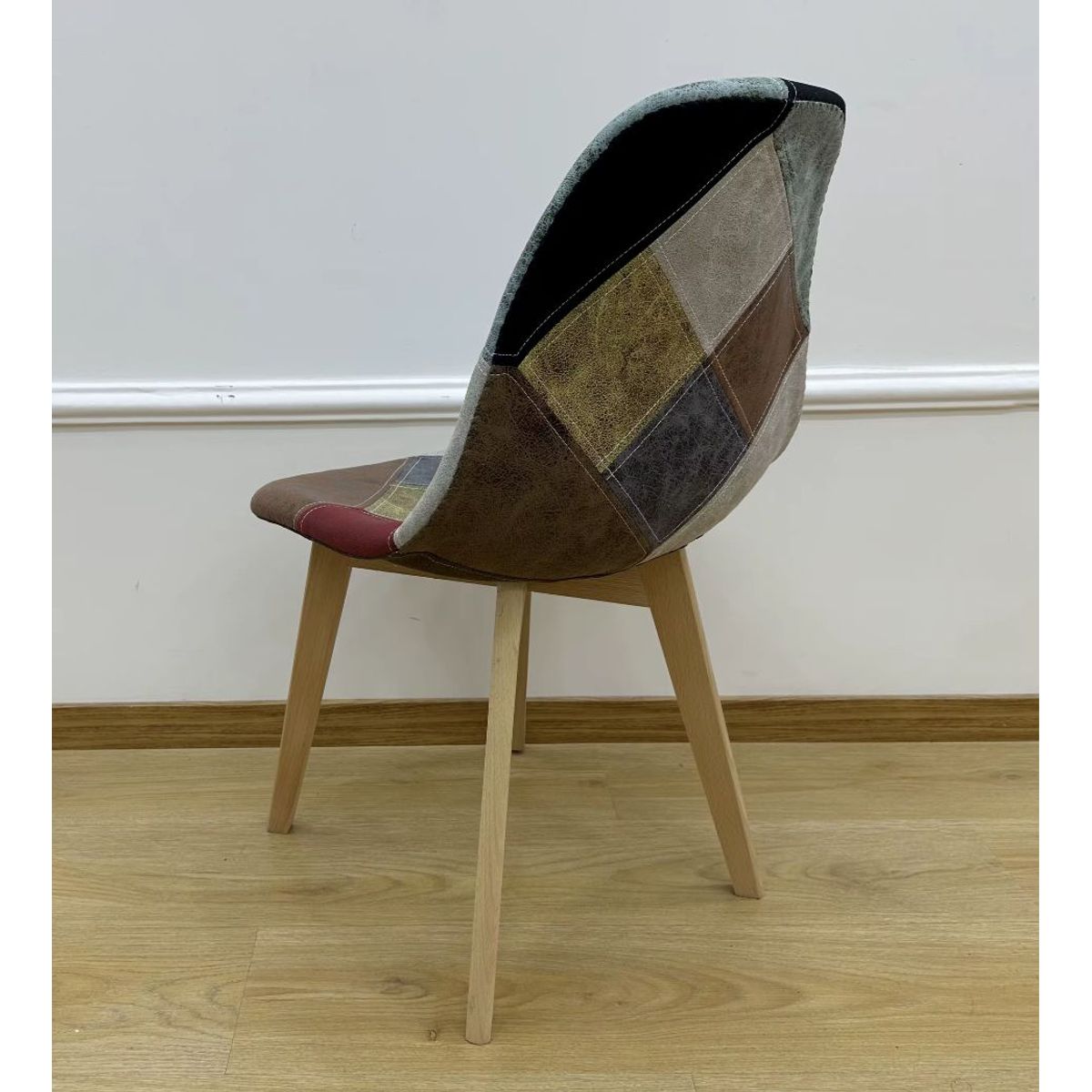 HABITA2 CHILE - Pack de 4 Silla Patch Wood Cuero - Vintage Claro