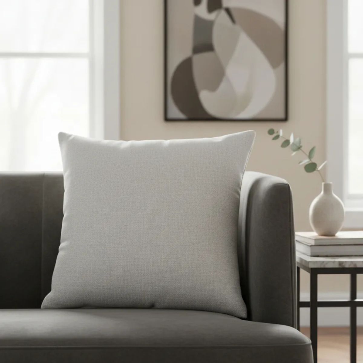 GENERICO - Pack x 2 Funda de Cojín 45x45 cm Lino Cullen - Color Gris