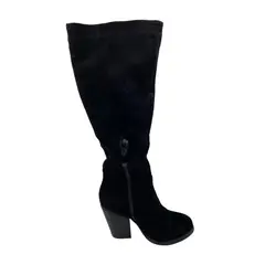 HERIEL - Bota Negra Taco Gamuza
