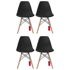 VINCENZI - Set De 4 Sillas Eames Berlín Negras