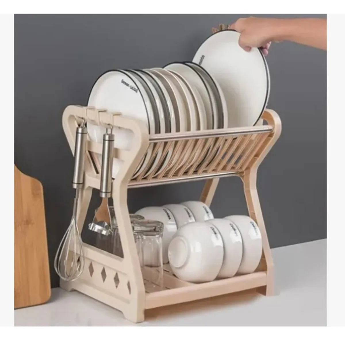 OFERTABKN - Secador Escurridor De Platos 2 Niveles Plastico Escurridor