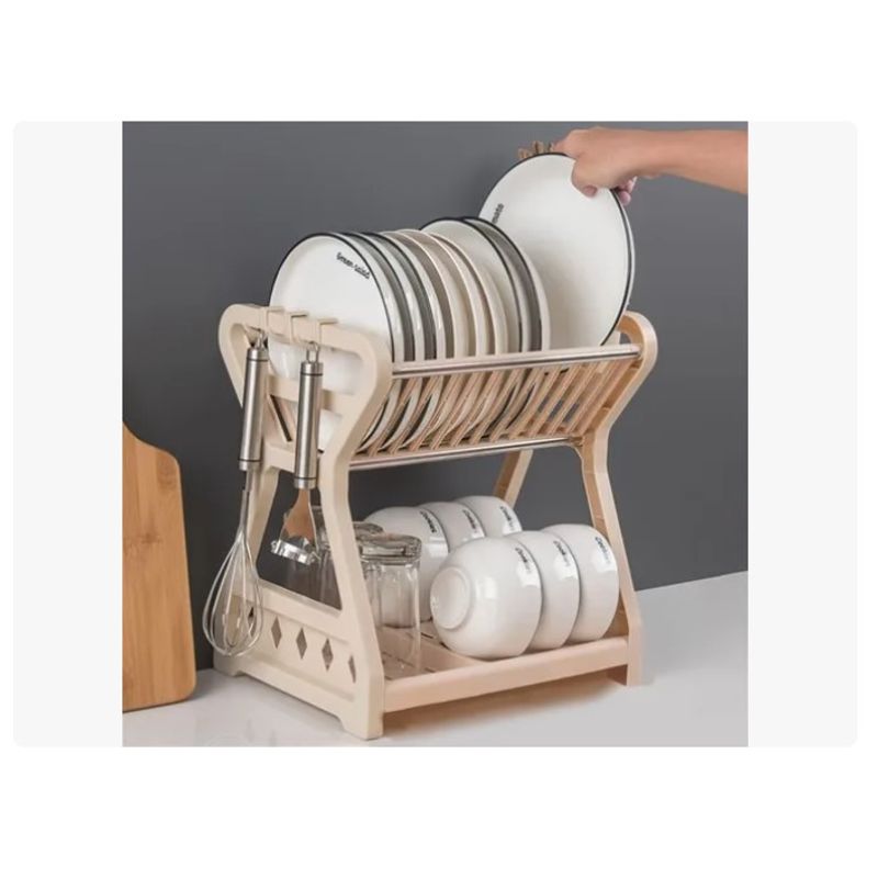 OFERTABKN - Secador Escurridor De Platos 2 Niveles Plastico Escurridor