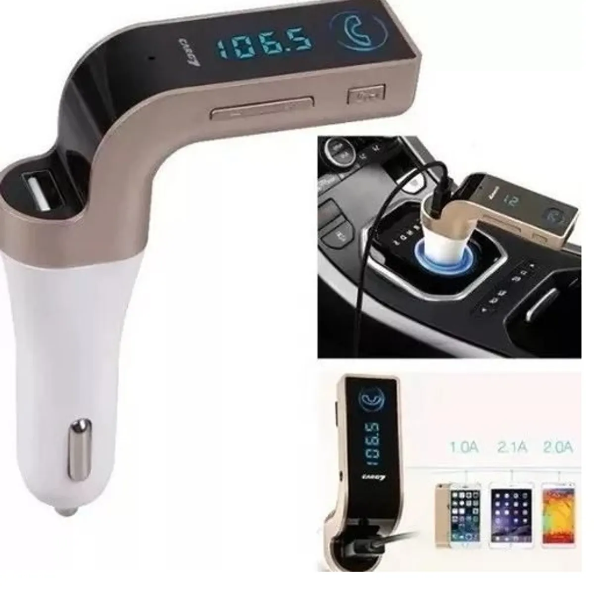 GENERICO - Transmisor Adaptador FM MP3 para Auto con Bluetooth