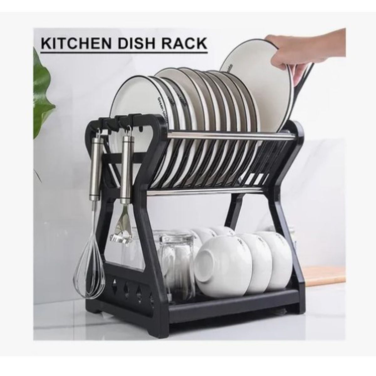 OFERTABKN - Secador Escurridor De Platos 2 Niveles Plastico Escurridor