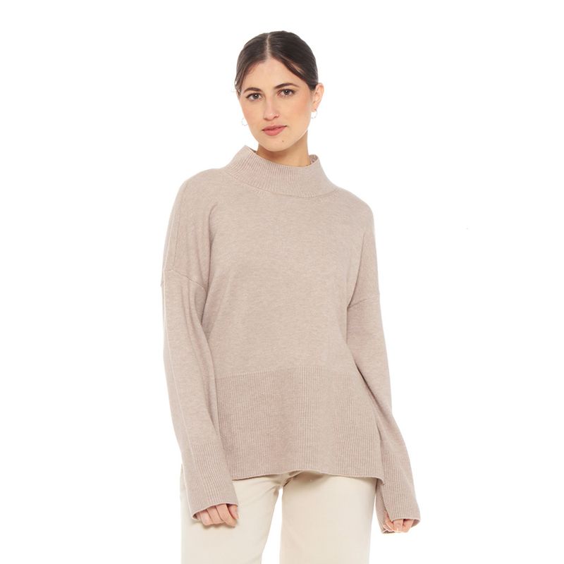 WADOS - SWEATER MANGA LARGA CUELLO ALTO SOLIDO.