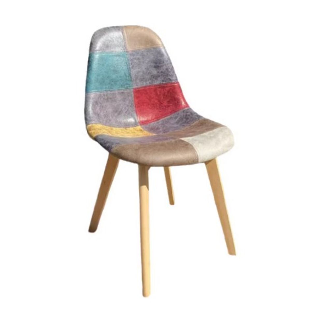 HABITA2 CHILE - Pack de 4 Silla Patch Wood Cuero - Brown