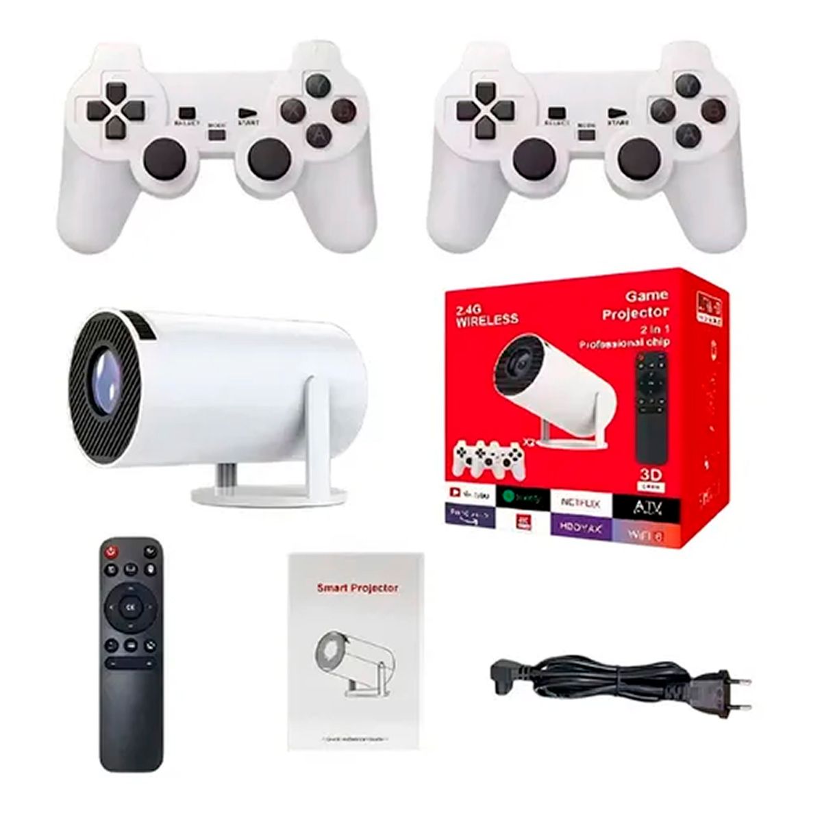 OFERTABKN - Proyector Portátil Con Consola Uhd Wifi Bluetooth + Control