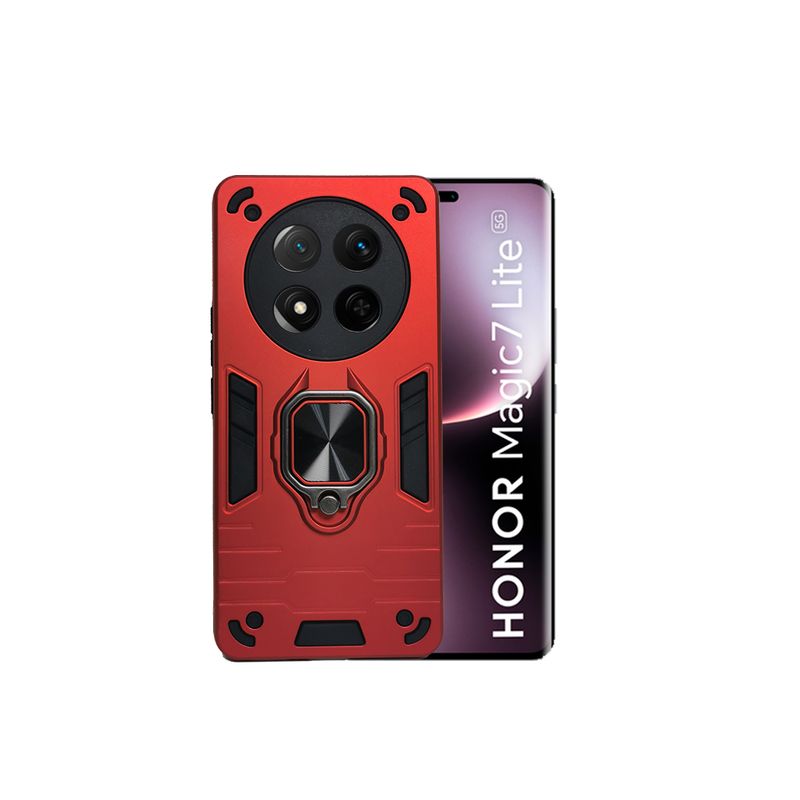 GENERICO - CARCASA ANILLO ANTIGOLPE PARA CELULAR HONOR MAGIC 7 LITE ROJO