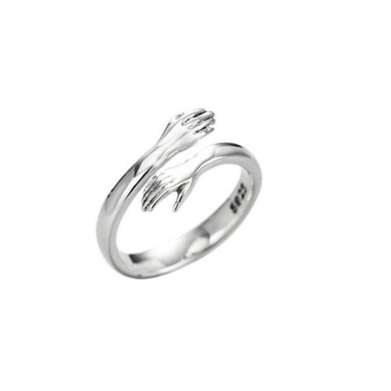 GENERICO - Anillo Abrazo Plata real Sterlina 925 abrazo amor joyeria fina