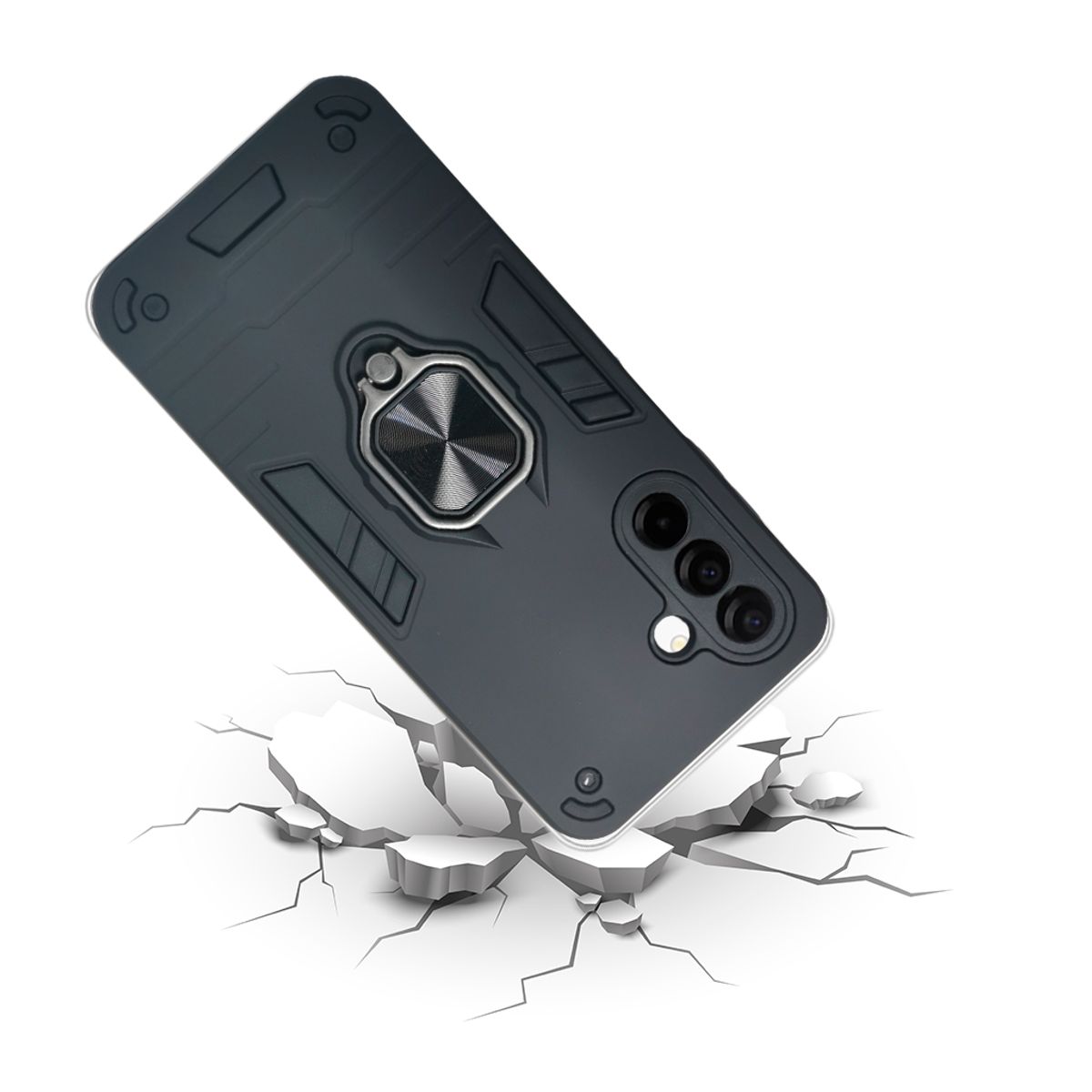 GENERICO - CARCASA ANILLO ANTIGOLPE PARA CELULAR SAMSUNG A26 COLOR NEGRO