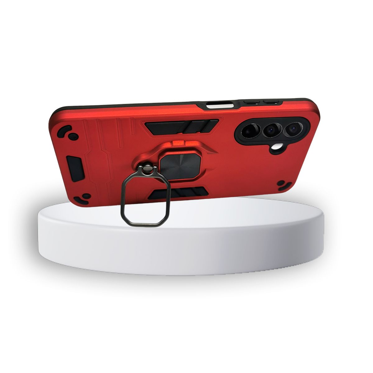 GENERICO - CARCASA ANILLO ANTIGOLPE PARA CELULAR SAMSUNG A26 COLOR ROJO