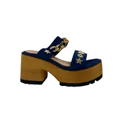 HERIEL - Sandalia Azul Plataforma Mujer