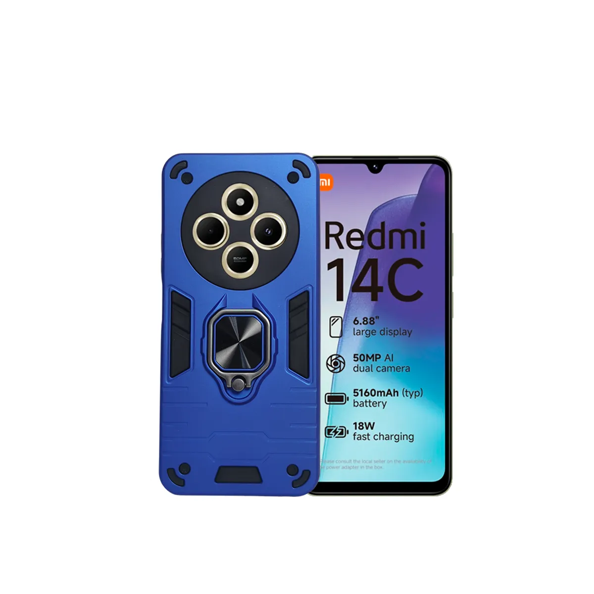 GENERICO - CARCASA ANILLO ANTIGOLPE PARA CELULAR XIAOMI REDMI 14C AZUL