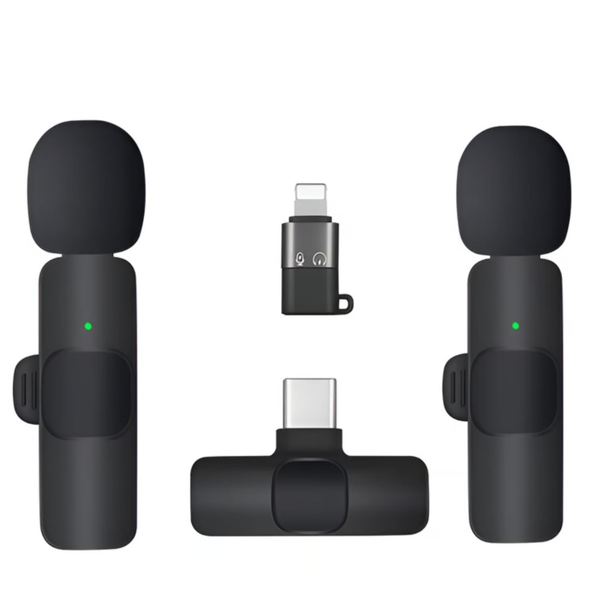 TECMASTER - 2 Microfono Dual Inalambrico Solapa Pro Tipo C iPhone Android