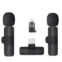 TECMASTER - 2 Microfono Dual Inalambrico Solapa Pro Tipo C iPhone Android