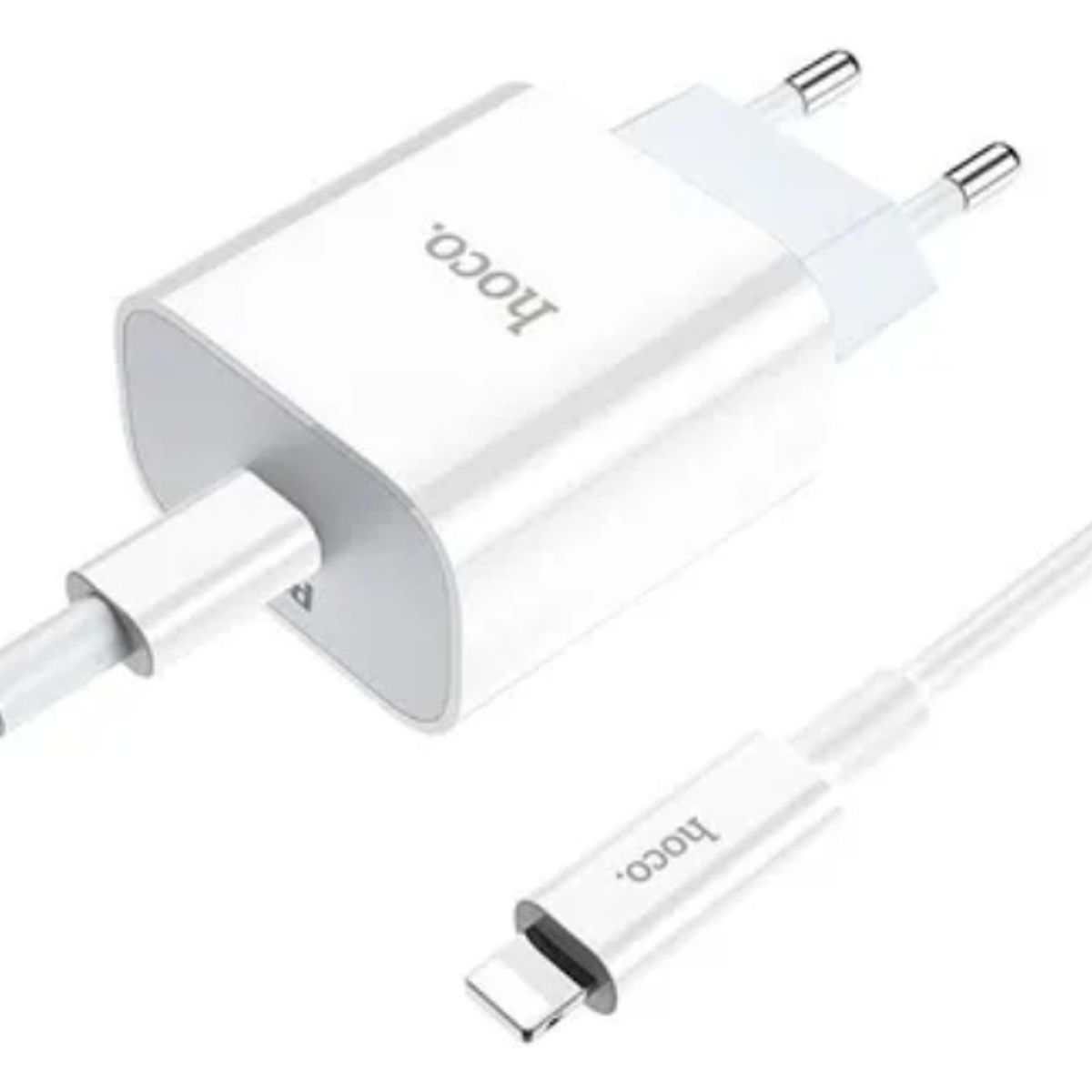 HOCO - Cargador Para iPhone Carga Rapida 20w Pd Hoco + Cable Lightning Blanco