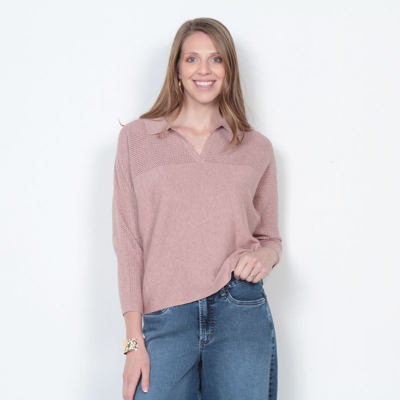 WADOS - SWEATER MANGA 3/4 SOLIDO ESCOTE V