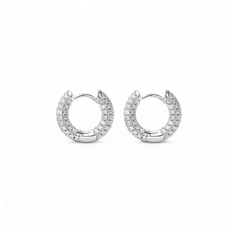 GENERICO - AMBAR JOYAS - Argollas Chunky Circones Plateado