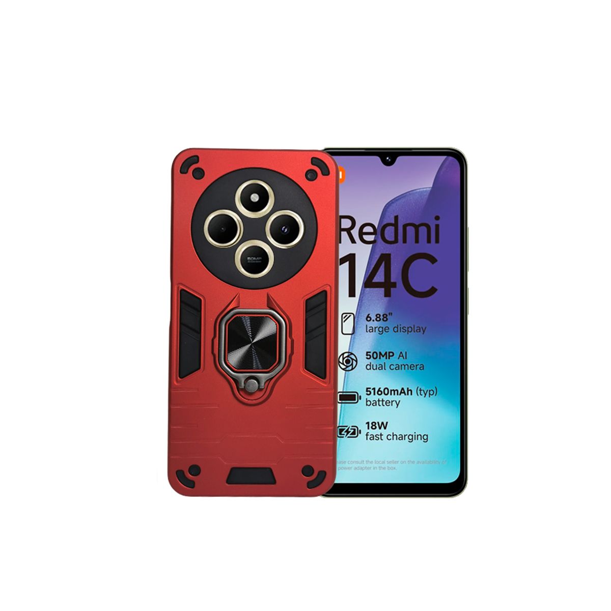 GENERICO - CARCASA ANILLO ANTIGOLPE PARA CELULAR XIAOMI REDMI A4 COLOR ROJO