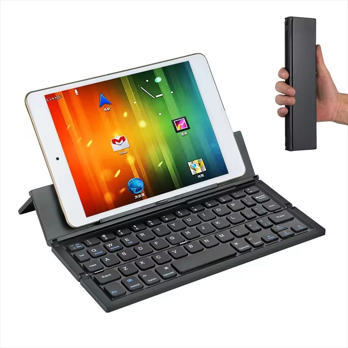 CORRERREY - Teclado Bluetooth plegable teclado portátil de viaje mini plegable